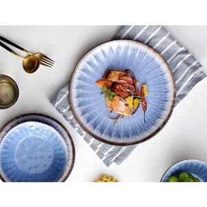 Unbreakable Gufaith 10 PCs Melamine dinner set BPA free Dishwasher Safe